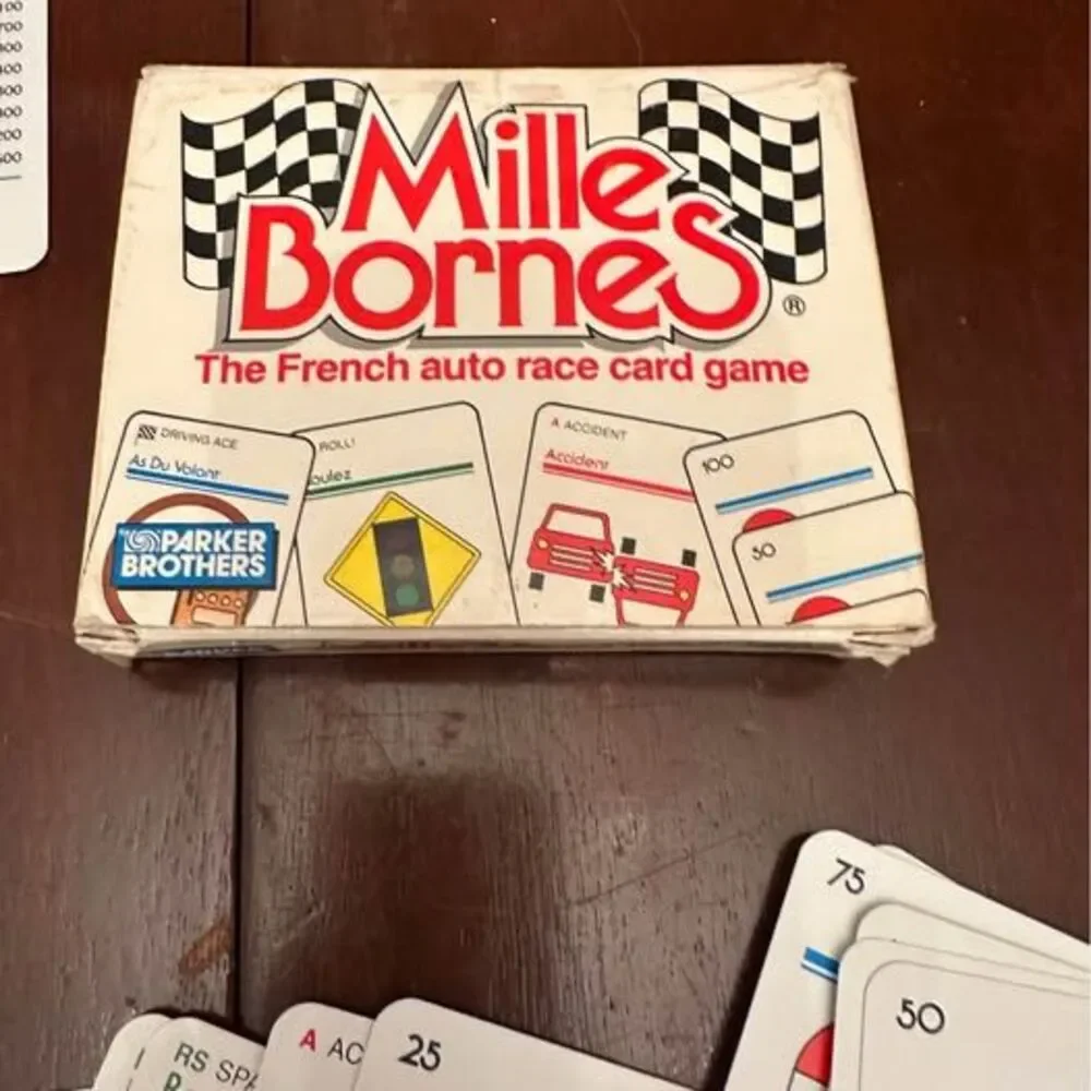 Vintage Parker Bros Mille Bornes French Auto Racing Card Game